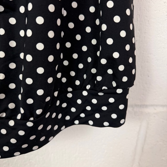 Lands End Tankini Top Halter Neck Black White Polka Dot Beach Vacation Swim 18 - Picture 5 of 14